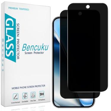 Imagem de Bencuku (Pacote com 2) Protetor de tela de privacidade projetado para Google Pixel 9 / Pixel 9 Pro 16.0 cm filme de vidro temperado privado antiespião, suporta desbloqueio de impressões digitais,