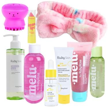 Imagem de Kit Ruby Skin Proteção Urbana Ruby Rose c/Esponja Facial + Hidratante Labial e Faixa de cabelo
