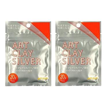 Imagem de Art Clay Silver 20g (0.7oz) Sterling Silver Clay A-274 Total 2 Pieces 40g (1.41oz) Japan Import with Original Stylus Ballpoint Touch Pen