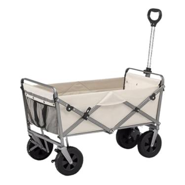 Imagem de carroça Carrinho de vagão simples com rodas, dobrável, para acampamento, jardim, grande tração, vagão utilitário para mercearia, sem necessidade de montagem dobrável