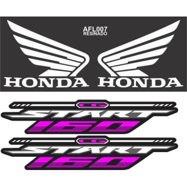 Imagem de Adesivo Moto Cg Start 160 Faixa Lateral Resinado Rosa - Resitank