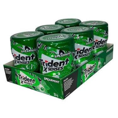 Imagem de Trident X Senses Menta Spearmint contendo 6 potes de 54g cada, Spearmi