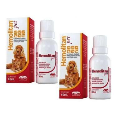 Imagem de 2 Hemolitan Pet Para Cães E Gatos Com 60 Ml Vetnil