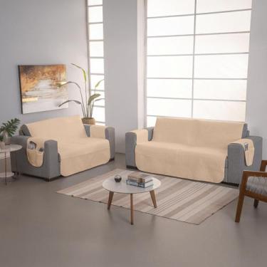 Imagem de Protetor de sofá KIT 2-3 lugares 170 fios c/ porta objetos - SAFIRA EN