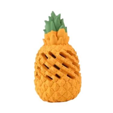 Imagem de Generic Tratamento interativo para cães dispensando mastigar brinquedos interativos para cachorro brinquedos de abacaxi em forma de abacaxão de silicone cães