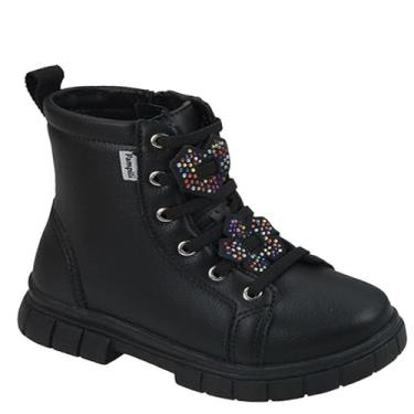 Imagem de Bota Coturno Infantil Menina Pampili Tachas Preta Lucky Tamanho:28