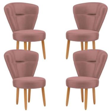 Imagem de Jogo 4 Poltronas Estofadas para Maquiagem Sala de jantar cozinha Tecid