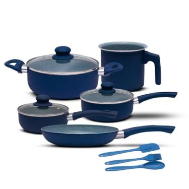 Imagem de Jogo Conjunto Panelas Com Revestimento Cerâmica Fascino + Kit De Cozinha, Indução, Fogão à Gás, Elétrico Com 5 Peças