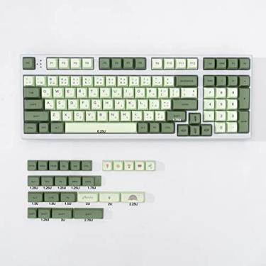 Imagem de mintcaps Matcha Green PBT Conjunto de teclas japonesas com 126 teclas, perfil XDA, lindas teclas, teclas personalizadas com sublimação de tinta para teclados mecânicos 60% 65% 70% 75% 100% Cherry Gateron MX Switches