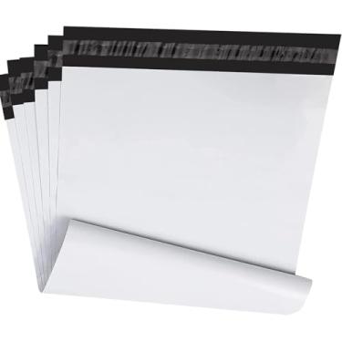 Imagem de Envelopes de poliéster 9 x 12 pacote com 100, sacos de envio adesivos fortes para roupas, envelopes de envio à prova d'água e à prova de rasgos, sacos de poliéster para envio em branco (9 x 12)