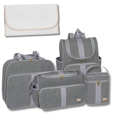 Imagem de Kit de Bolsa Maternidade 5 Peças com Mochila Clássica - Neném na Nuvem