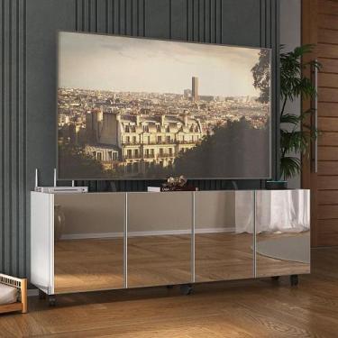 Imagem de Rack TV até 50 Polegadas 4 Portas com Rodízios e Espelhos Multimóveis 