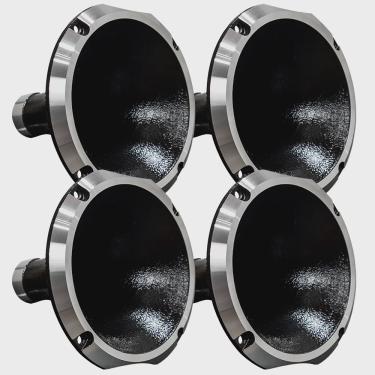 Imagem de Kit 4 Corneta Boca Cone Rosca Alumínio Jarrão Caneca Preto