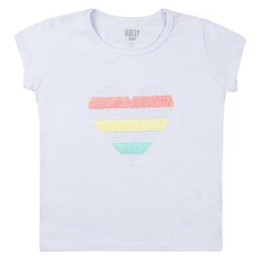 Imagem de Blusa Infantil Coração, Manga Curta, Branco, 2 Anos, Gaga Baby