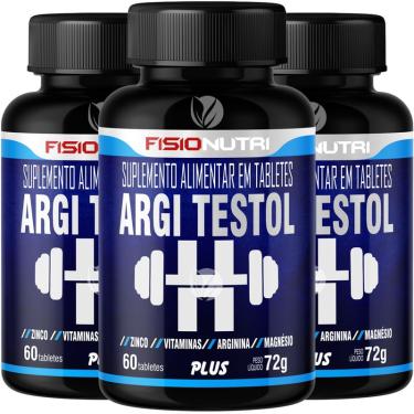 Imagem de Kit 3 Argi Testol H Plus Pré Hormonal Testosterona gh 60 Tabletes