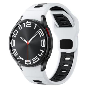 Imagem de Pulseira de silicone resistente para Samsung Galaxy Watch 7 6 5 4 FE de 40 mm e 44 mm/Galaxy Watch 6 Classic de 47 mm e 43 mm/Watch 4 Classic de 46 mm e 42 mm para Samsung Watch 5 Pro de 45 mm