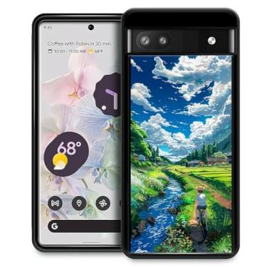Imagem de CARLOCA Capa para Google Pixel 7A, desenho animado River Bicycle Field Pattern ultra proteção à prova de choque de silicone macio TPU antiderrapante para Google Pixel 7A