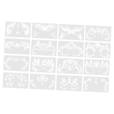 Imagem de Colaxi 16pcs Face Paint Stencils Modelos de pintura de rosto fáceis de usar, leves e de pintura facial de estênceis reutilizáveis ​​para crianças adultos