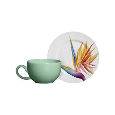 Imagem de Conjunto Alleanza de 6 Xícaras de Café Verde Agua com pires Estrelítzia