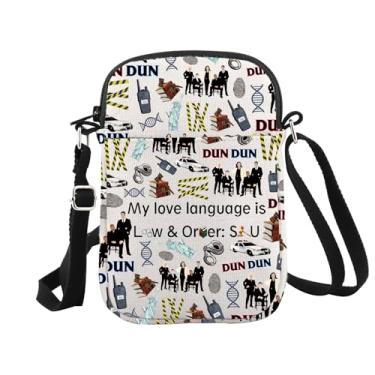 Imagem de WCGXKO Bolsa transversal inspirada no programa de TV My Love Language Is Law & Order: presente SVU, Love Language Cr
