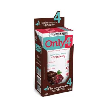 Imagem de Kit com 6 Tabletes de Chocolate 70% Cacau com Cranberry de 70g cada - Only4