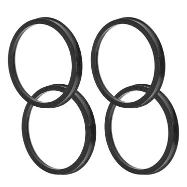 Imagem de TUCKBOLD Anéis centralizados no cubo da roda do carro Rodas duráveis Eixo central amortecedor Hubrings preto 4 peças OD 106,1 mm para ID 93,1 mm policarbonato