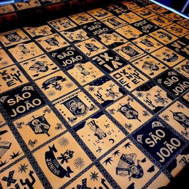 Imagem de TNT São Joao Cordel Nordestino Preto e Bege 6.00m X 1,40m