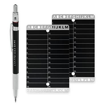 Imagem de Crypto Seed Bank – Placas de aço para armazenamento de frases de semente de criptografia – Gravação fácil e precisa para backup de sementes de carteira fria de Bitcoin – Grave 48 palavras – para carteiras Ledger Nano e Trezor One Hardware Wallets