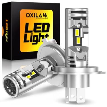 Imagem de OXILAM Lâmpada H4 9003 atualizada 2024, 20000LM 600% mais brilhante, halogêneo 1:1 tamanho 6500K xenon branco plug and play lâmpada HB2 sem fio, pacote com 2