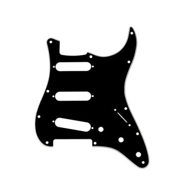 Imagem de Musiclily 11 Furos Escudo SSS Pickguard Strato para Guitarra Fender EUA/Mexicana Made Stratocaster Standard Estilo Moderno, 3 Camadas Preto