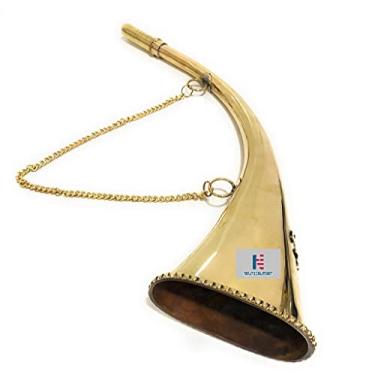 Imagem de Chifre de neblina de latão náutico, apito de sinal marinho, reprodução vintage, buzina de som transparente