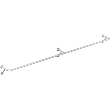 Imagem de Rack de roupas montadas na parede, roupas de parede de aço inoxidável Rail Rail Roupas destacáveis ​​Roda de vestuário pesada para armazenamento de armário Varejo Display Rous para armário,