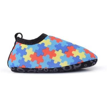 Imagem de Sapatilha Infantil Bebe Aquática Estilo Meia Ideal Para Rastejar Antiderrapantes, Macias, Calce Fácil para Praia, Piscina, Natação, Surf, Barco, Pesca, Camping, Caminhada, Neoprene (COLORIDO, BR, Bebê, Faixa Numérico, 24, 25)