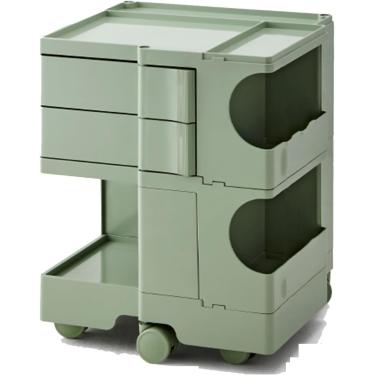 Imagem de Carrinho de armazenamento de utilidade multiuso, material de ABS, gaveta rotativa, 360 ° Mesma roda de cores, lanches e bebidas armazenamento para sala de estar ou quarto, verde escuro, 43,5