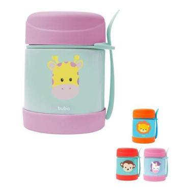 Imagem de Pote Térmico Infantil Animal Fun Buba 320ml com Colher Leve e Seguro p