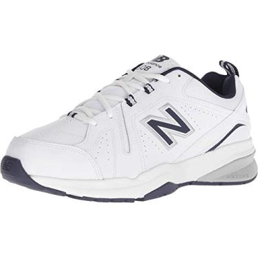 Imagem de New Balance Tênis masculino 608 V5 casual Comfort Cross Trainer, Branco/Azul marinho, 51