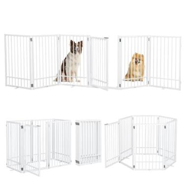 Imagem de HIDOG Portão De Metal Independente Para Cães Com Porta, Extra Largo, 30,5 Cm, 78 Cm Altura, Dobrável Portas, Cerca Alta, Barreira Animais Estimação Em Ambientes Internos E Externos, Escadas Corredor