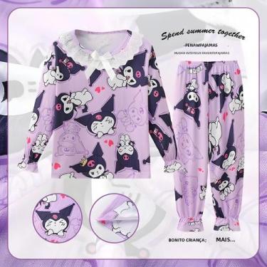 Imagem de Conjunto De Pijamas Azul Sanrio Kuromi Stitch Hello Kitty Para Meninas