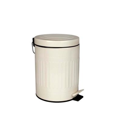 Imagem de Lixeira Com Pedal E Balde Removível 5 Litros Inox Retrô Mor Cor:bege Bege
