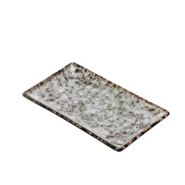 Imagem de Prato sashimi retangular criativo de cerâmica doméstica estilo japonês minimalista - placa retangular (padrão de pedra fosco)