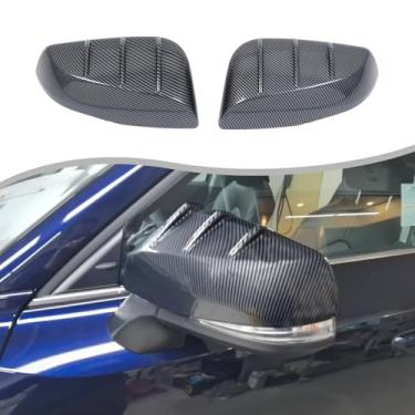 Imagem de PIUGILH Acabamento da capa do espelho traseiro do carro compatível com acessórios Toyota Grand Highlander 2024 2025, acabamento da capa do espelho retrovisor (cor de fibra de carbono)