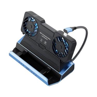 Imagem de Estação de ancoragem 10 em 1 para Steam Deck para Legion Go for Claw para base de ventilador de resfriamento dupla destacável, HDMI 4K 60Hz, 4 USB 3.0, PD100W, SD TF, Gigabit Ethernet, M.2 NVMe