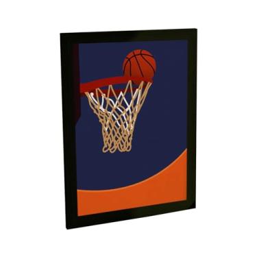 Imagem de Quadro Decorativo Basquete Ilustração Minimalista Decoração Poster Quarto Sala