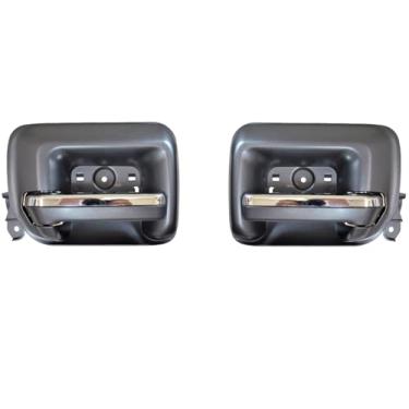 Imagem de PT Auto Warehouse GM-2549MA-FP - Maçaneta interna interna da porta, caixa preta, preta com alavanca de inserção cromada - sem orifício de assento para memória, par frontal esquerdo/direito