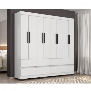 Imagem de Guarda Roupa Esmeralda 8 Portas 8 Gavetas Sem Espelho Branco