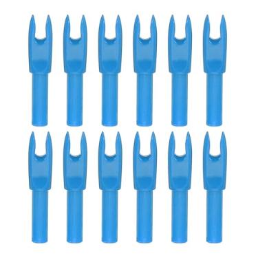 Imagem de PATIKIL Flechas para tiro com arco 4,2 mm, pacote com 12 peças de plástico para inserção de flecha de substituição para caça e tiro arco recurvo, azul