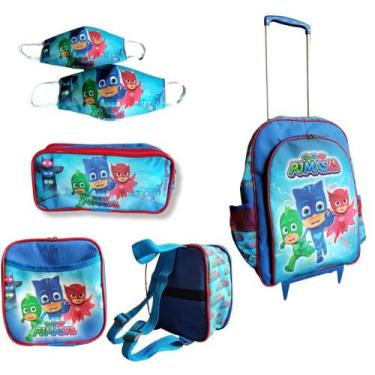 Imagem de Kit mochila de rodinhas unicórnio escolar infantil meninas brilho moda