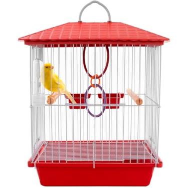 Imagem de Gaiola Canário Transporte Calopsita Coleiro Caçulinha C/Acessórios
