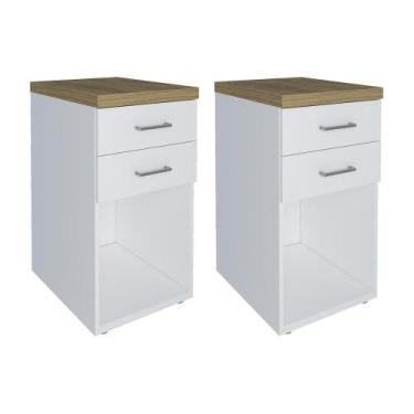 Imagem de Conjunto de Gaveteiros York Olmo Branco - CASA H