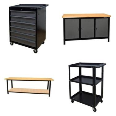 Imagem de Conjunto 2 Carros Profissional 6 Gavetas 2 Bancadas Profissional 200cm